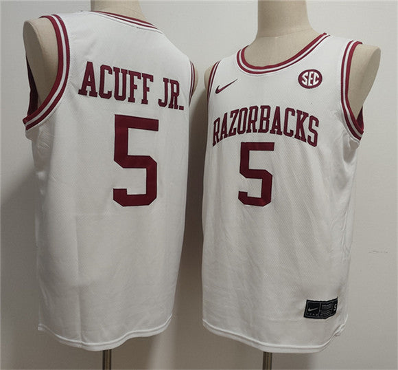 Darius Acuff Jr Arkansas Razorbacks white jersey