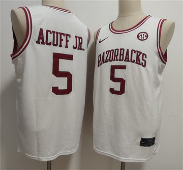 Darius Acuff Jr Arkansas Razorbacks white jersey