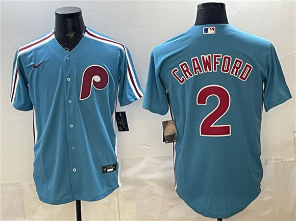 Justin Crawford Philadelphia Phillies blue jersey