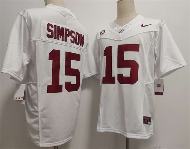 Ty Simpson Alabama Crimson Tide white FUSE jersey