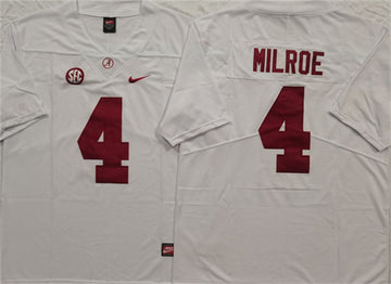 Jalen Milroe Alabama Crimson Tide white jersey