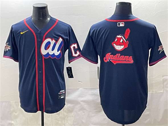 Cleveland Guardians Team Big Logo American League All-Star navy All-Star jersey