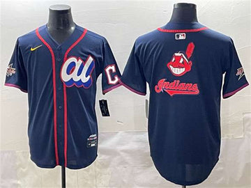 Cleveland Guardians Team Big Logo American League All-Star navy All-Star jersey