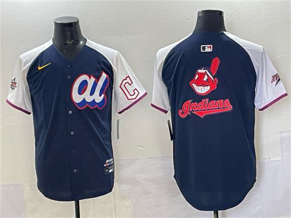 Cleveland Guardians Team Big Logo American League All-Star navy All-Star jersey