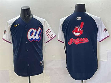 Cleveland Guardians Team Big Logo American League All-Star navy All-Star jersey