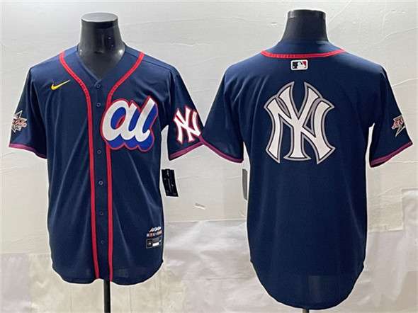 New York Yankees Team Big Logo American League All-Star navy All-Star jersey