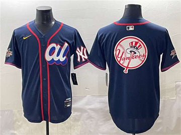 New York Yankees Team Big Logo American League All-Star navy All-Star jersey