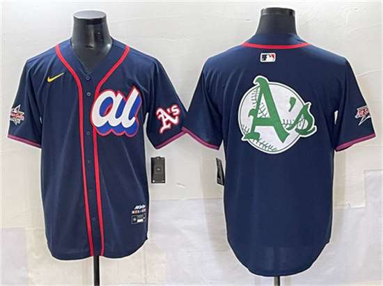 Oakland Athletics Team Big Logo American League All-Star navy All-Star jersey