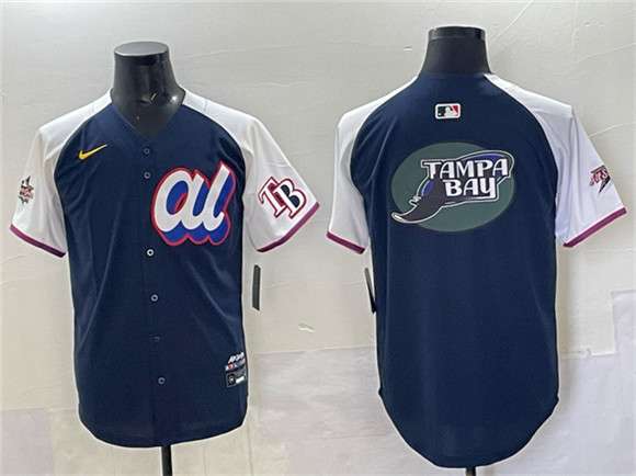 Tampa Bay Rays Team Big Logo American League All-Star navy All-Star jersey