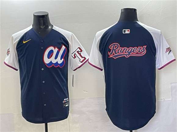 Texas Rangers Team Big Logo American League All-Star navy All-Star jersey
