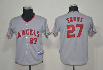 Mike Trout Los Angeles Angels grey jersey