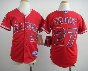 Mike Trout Los Angeles Angels red jersey