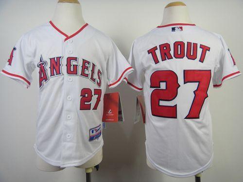 Mike Trout Los Angeles Angels white jersey