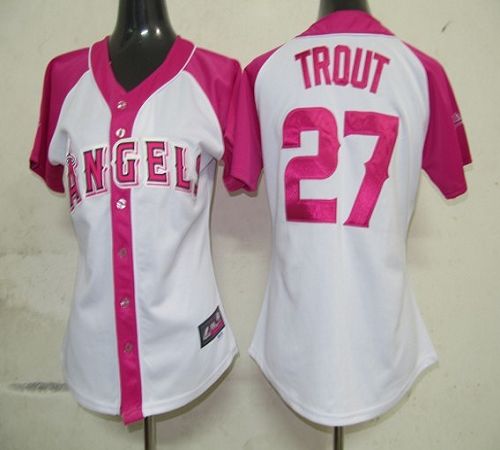 Mike Trout Los Angeles Angels white-pink Fashion jersey