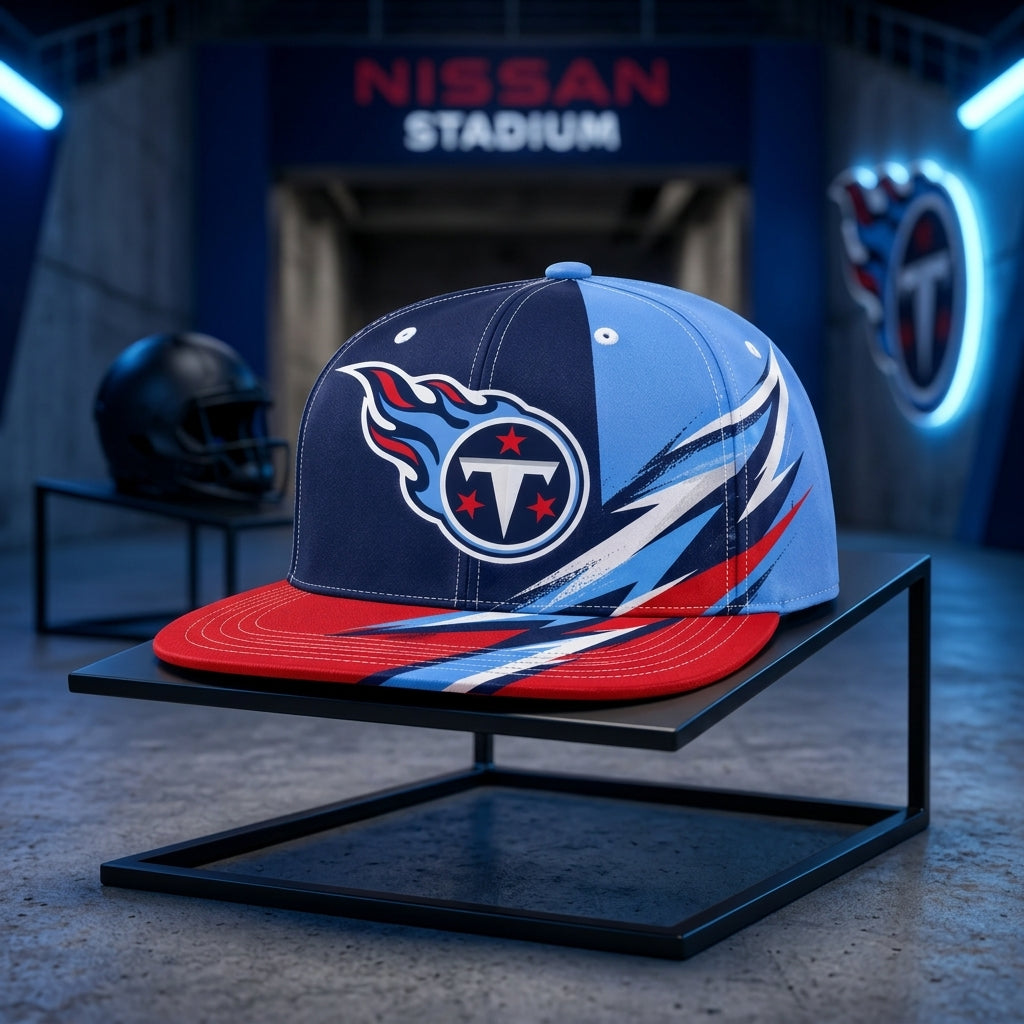 Tennessee Titans Dynamic Split Colorblock Snapback Cap - Stadium Tunnel Neon View