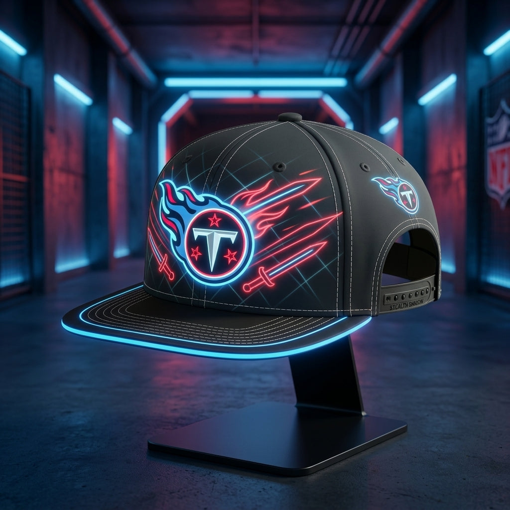 Tennessee Titans Stealth Shadow Neon Snapback Cap - Studio View