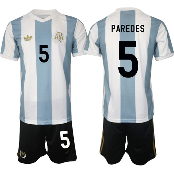 Leandro Paredes Argentina National Team white-blue Home jersey
