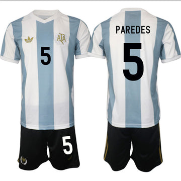Leandro Paredes Argentina National Team white-blue Home jersey