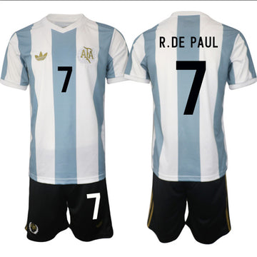 Rodrigo Javier De Paul Argentina National Team white-blue Home jersey