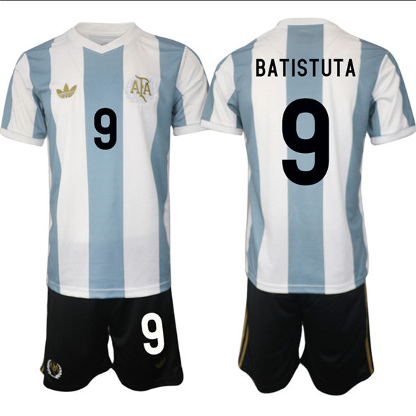 Gabriel Batistuta Argentina National Team white-blue Home jersey