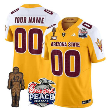 Custom Arizona State Sun Devils gold-white FUSE jersey