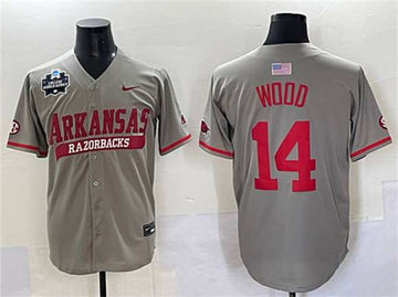 Gage Wood Arkansas Razorbacks gray jersey