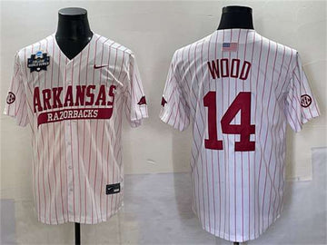 Gage Wood Arkansas Razorbacks white jersey