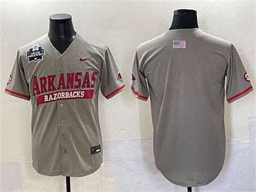 Custom Arkansas Razorbacks gray jersey