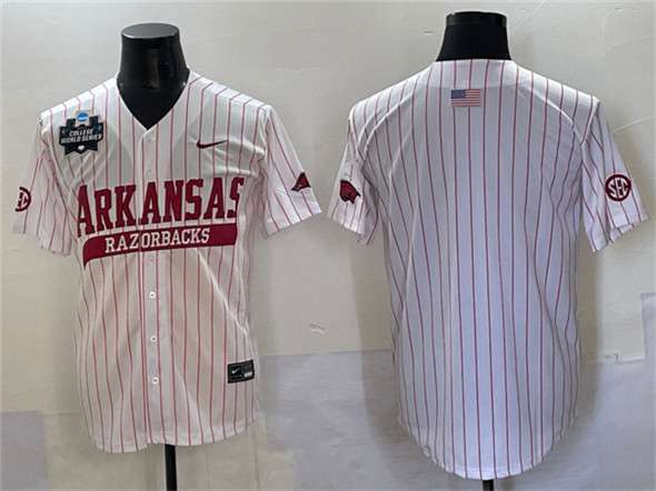 Custom Arkansas Razorbacks white jersey