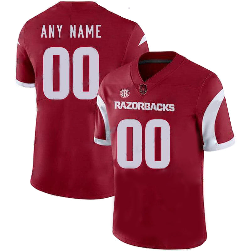 Custom Arkansas Razorbacks red jersey