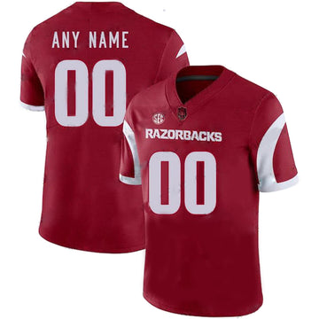 Custom Arkansas Razorbacks red jersey