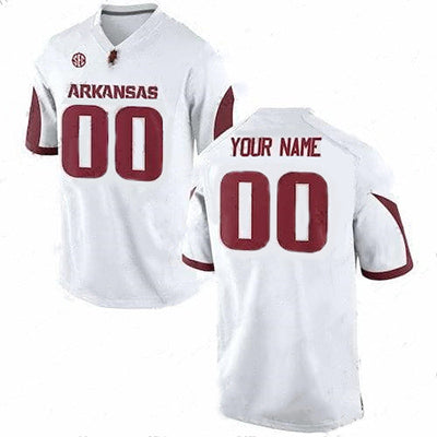 Custom Arkansas Razorbacks white jersey