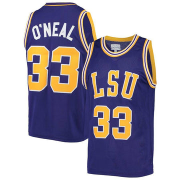 Shaquille O'Neal LSU Tigers purple jersey