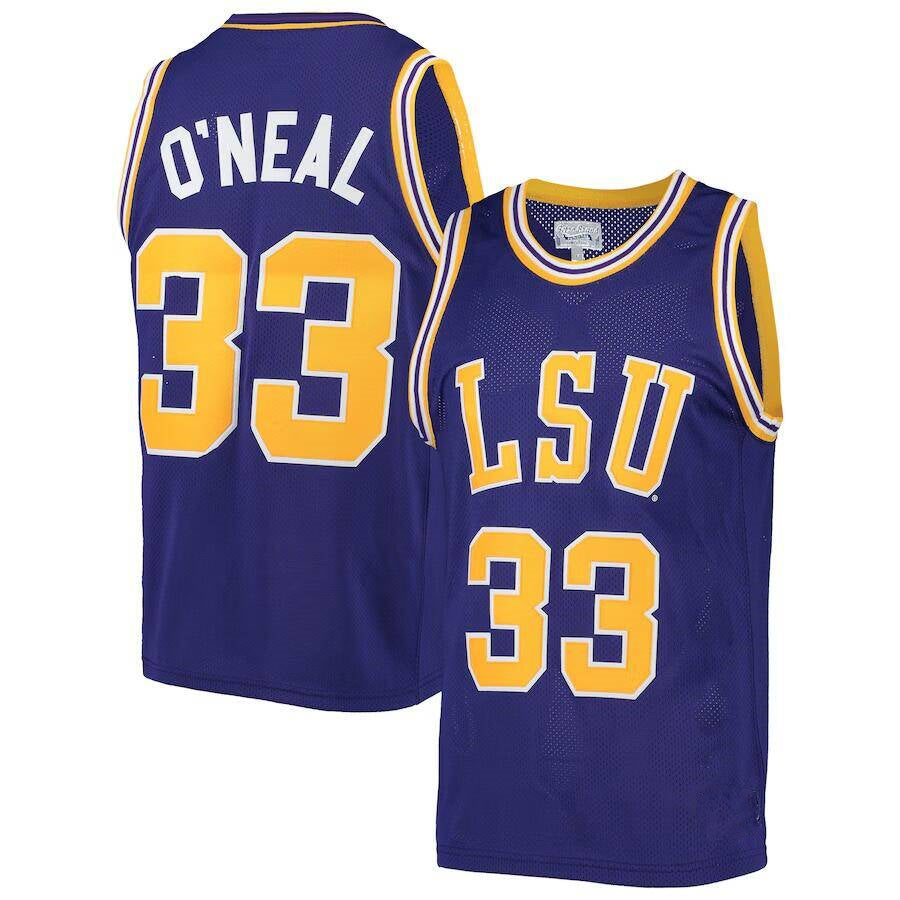 Shaquille O'Neal LSU Tigers purple jersey