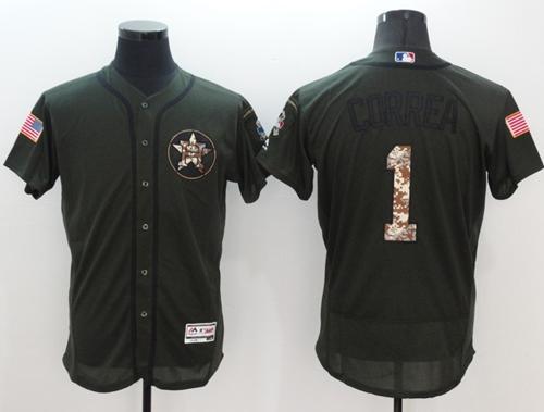 Carlos Correa Houston Astros green Salute To Service jersey