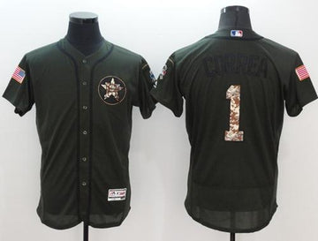 Carlos Correa Houston Astros green Salute To Service jersey