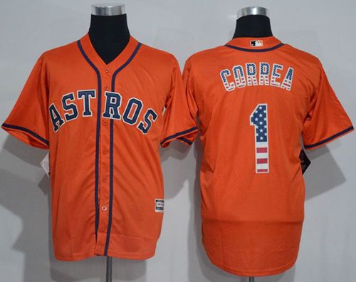 Carlos Correa Houston Astros orange Fashion jersey