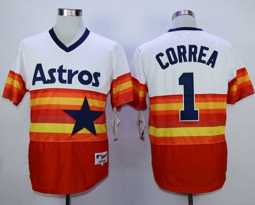 Carlos Correa Houston Astros white-orange jersey