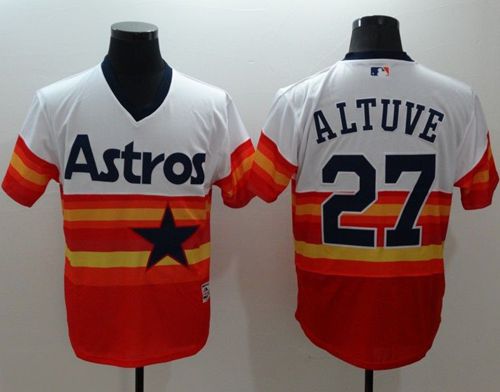 Jose Altuve Houston Astros white-orange Authentic jersey