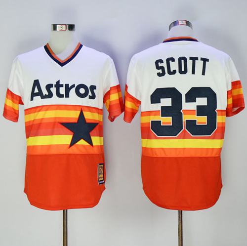Mike Scott Houston Astros white-orange jersey