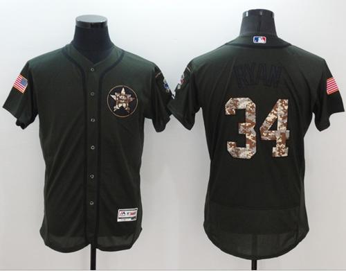 Nolan Ryan Houston Astros green Salute To Service jersey