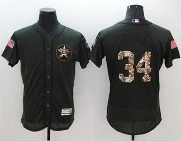 Nolan Ryan Houston Astros green Salute To Service jersey