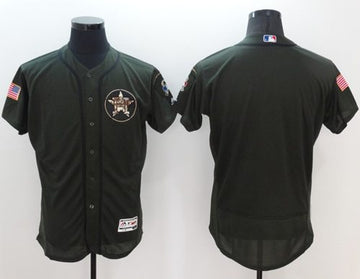 Custom Houston Astros green Salute To Service jersey
