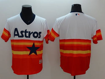 Custom Houston Astros white-orange Authentic jersey