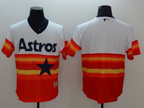 Custom Houston Astros white-orange Authentic jersey