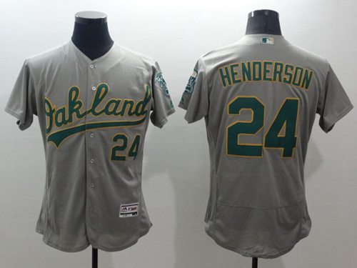 Rickey Henderson Oakland Athletics gray Authentic jersey