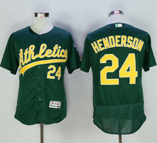 Rickey Henderson Oakland Athletics green Authentic jersey