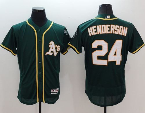 Rickey Henderson Oakland Athletics green Authentic jersey