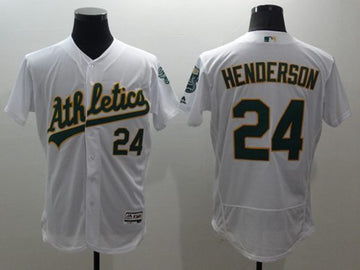 Rickey Henderson Oakland Athletics white Authentic jersey