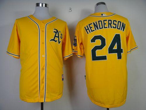 Rickey Henderson Oakland Athletics yellow jersey